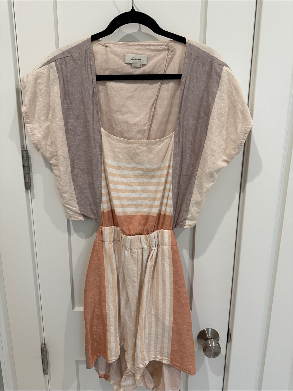 elevenses Cream and Terracotta Striped Jumpsuit